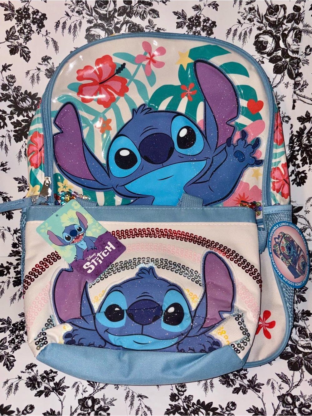 Disney Lilo & Stitch Kids Backpack with Lunchbox - Blue/Purple
